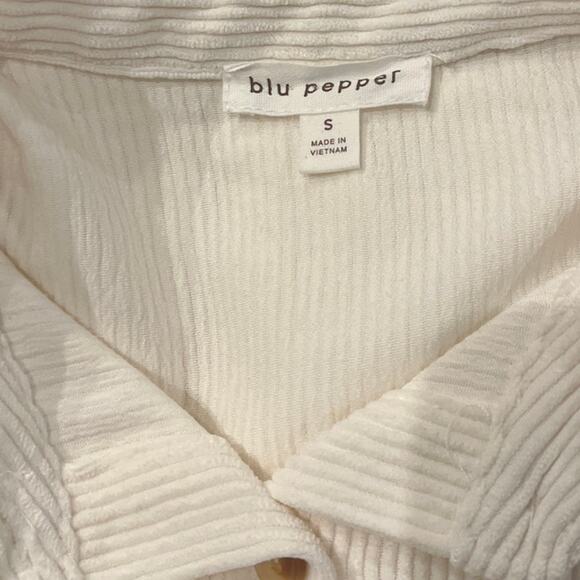 Blu Pepper Brittany Corduroy Button Down Jacket Shirt Top Medium Classic Shacket - Picture 5 of 11